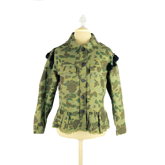 Coffee Shop Camo Floral Embroidered Tassel Jacket - Picture 2 of 8